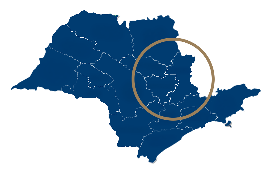 Map of São Paulo state showing service regions